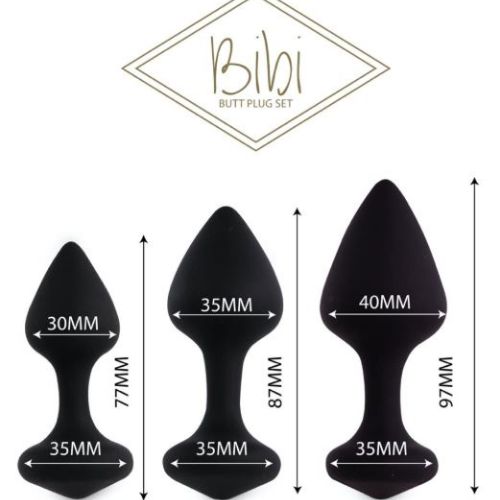 FeelzToys Bibi Butt Plug Set 3 pcs - Black3