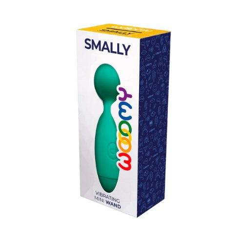Wooomy Smally Mini Wand – Turquoise | Ultimate Pleasure Wooomy Smally Mini Wand Turquoise handheld personal massager with 10 vibration frequencies